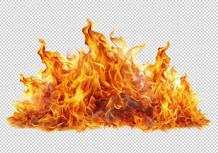 PSD fire flames on a transparent background