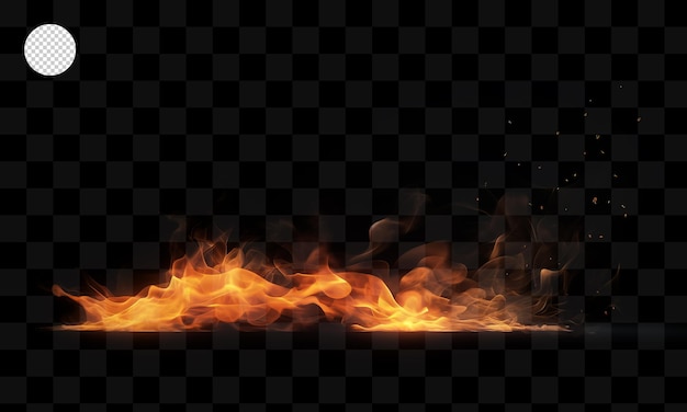 Fire flames on a transparent background