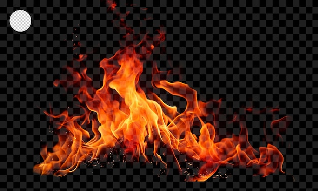 PSD fire flames on transparent background