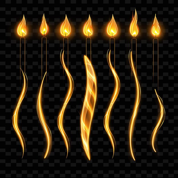 PSD fire flames with flames on a black background