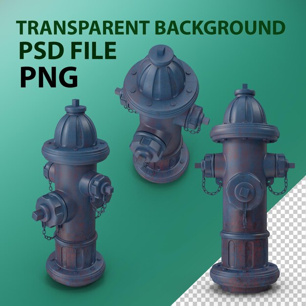 PSD fire hydrant blue png