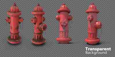 PSD fire hydrant on transparent background