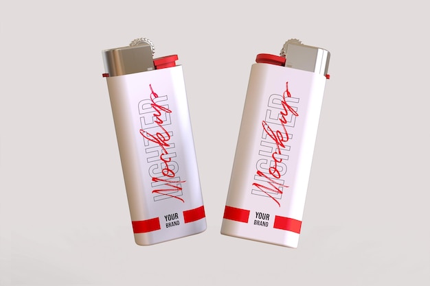 PSD fire lighter mockup design isolated