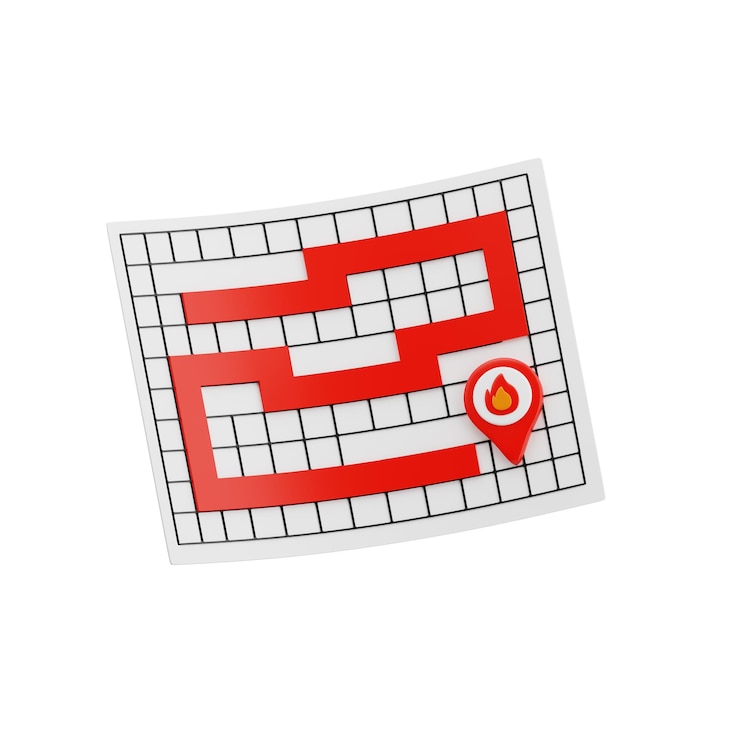 PSD fire map 3d icon