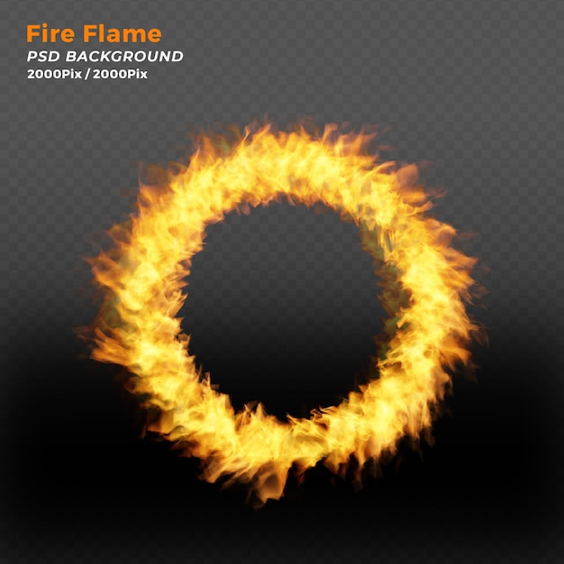 PSD fire ring on black background