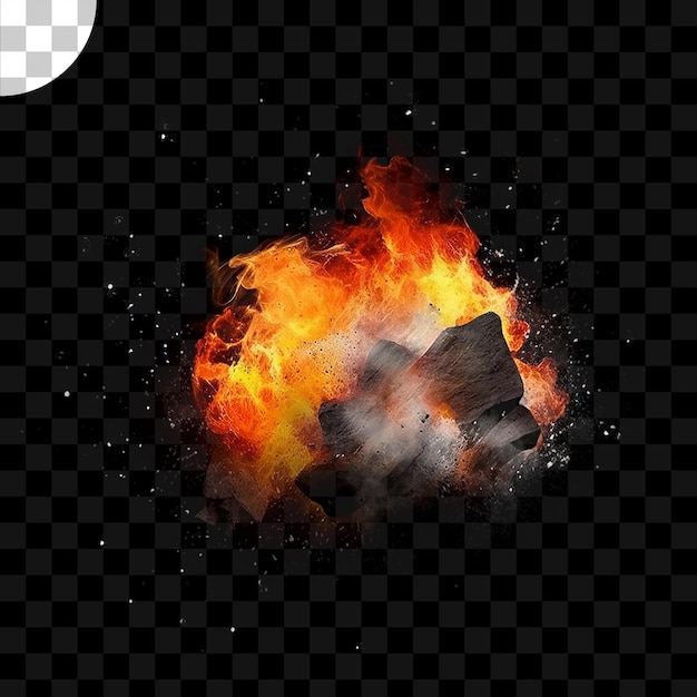 PSD fire sparks particles transparent background