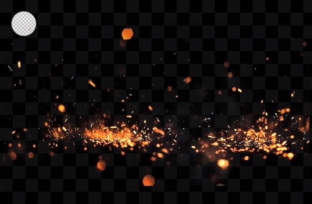 PSD a fire sparks with a transparent background