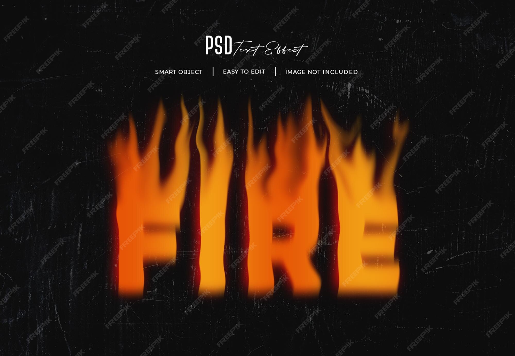 Premium PSD Fire text effect liquid typography