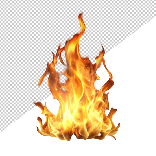 Fire on transparent background