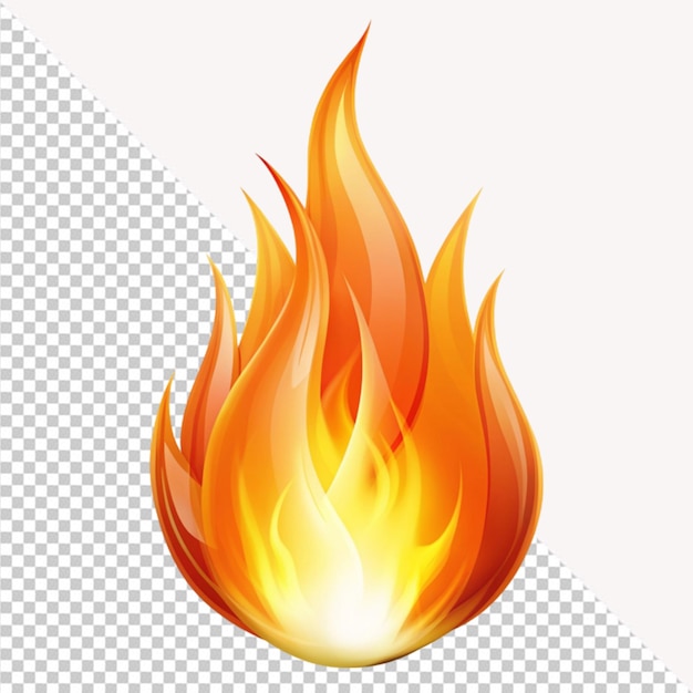 PSD fire on transparent background