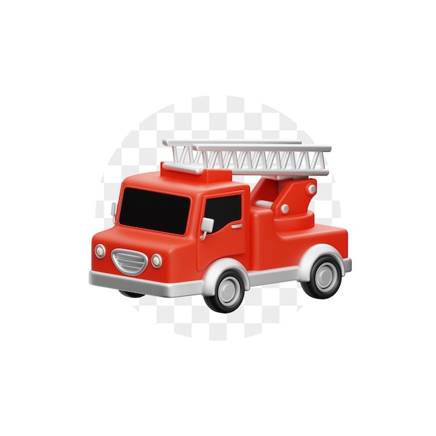 Fire Truck 3D Icon