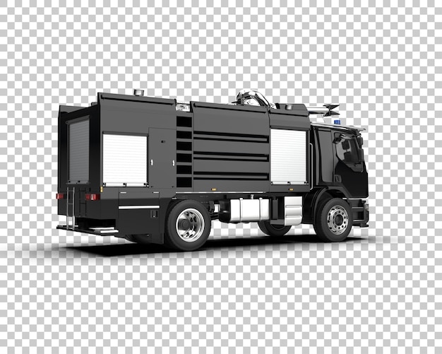 PSD fire truck isolated on background 3d rendering illustration