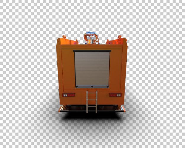 PSD fire truck isolated on background 3d rendering illustration