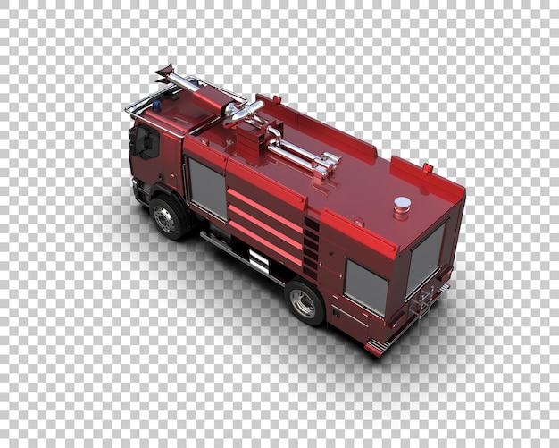 PSD il camion dei vigili del fuoco isolato sullo sfondo illustrazione di rendering 3d