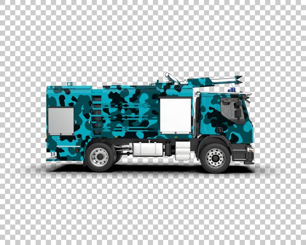 PSD fire truck isolated on background 3d rendering illustration