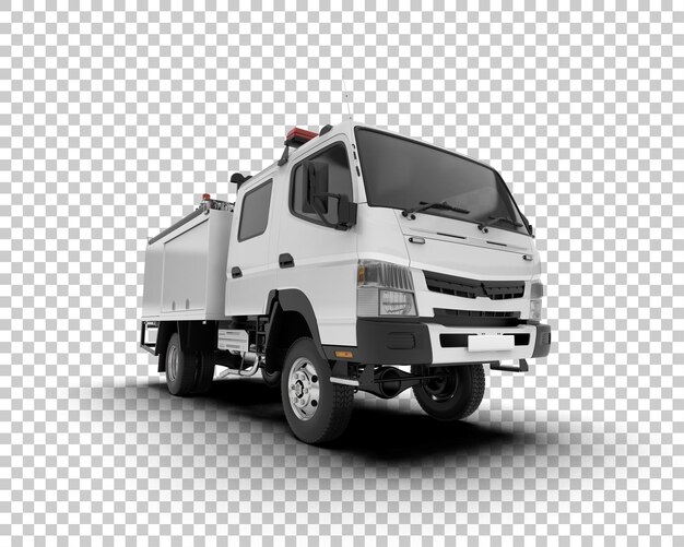 PSD fire truck isolated on background 3d rendering illustration