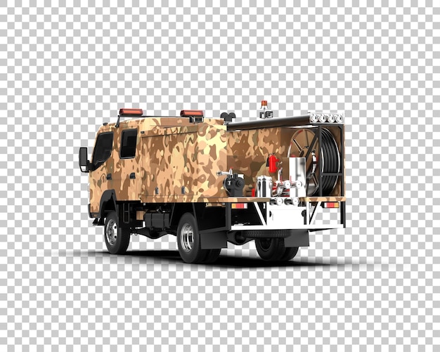 PSD il camion dei vigili del fuoco isolato sullo sfondo illustrazione di rendering 3d