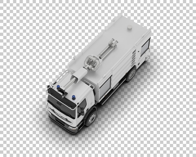 PSD il camion dei vigili del fuoco isolato sullo sfondo illustrazione di rendering 3d