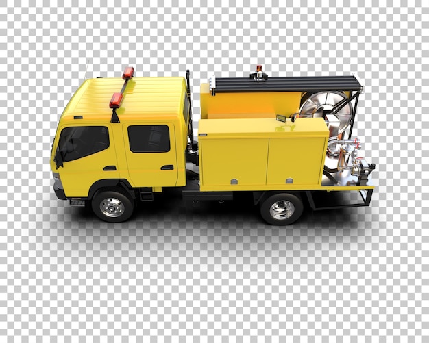 PSD fire truck isolated on background 3d rendering illustration