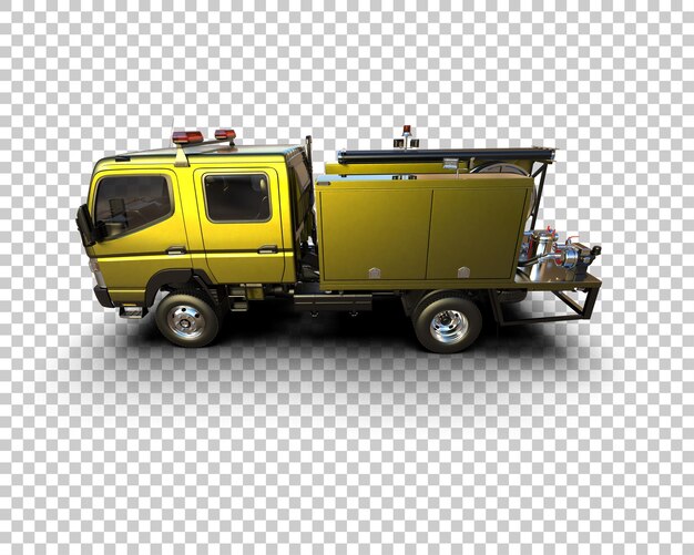 PSD fire truck isolated on background 3d rendering illustration