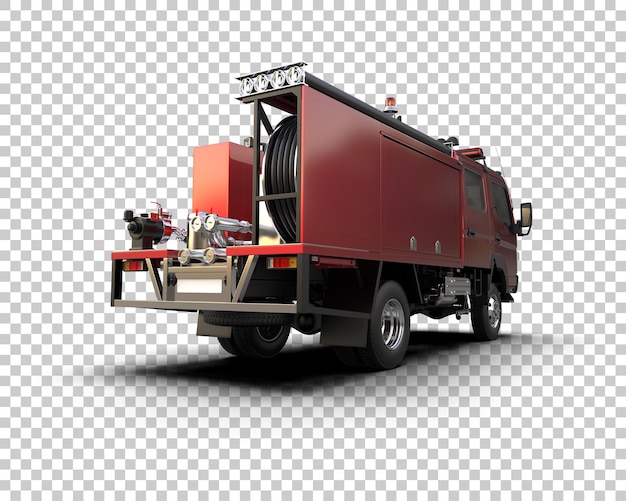 PSD il camion dei vigili del fuoco isolato sullo sfondo illustrazione di rendering 3d