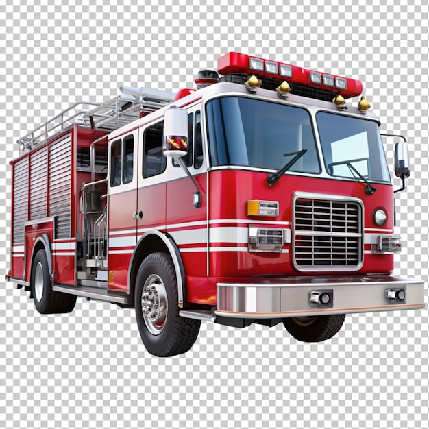 PSD fire truck on transparent background