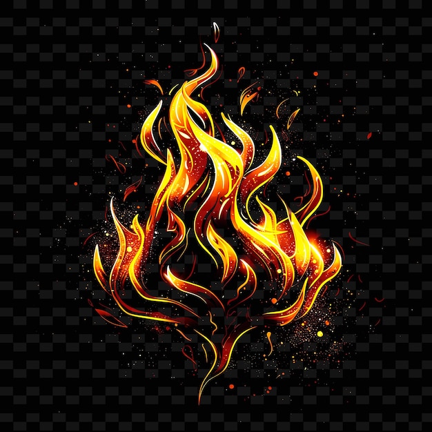 PSD a fire with flames on a black background