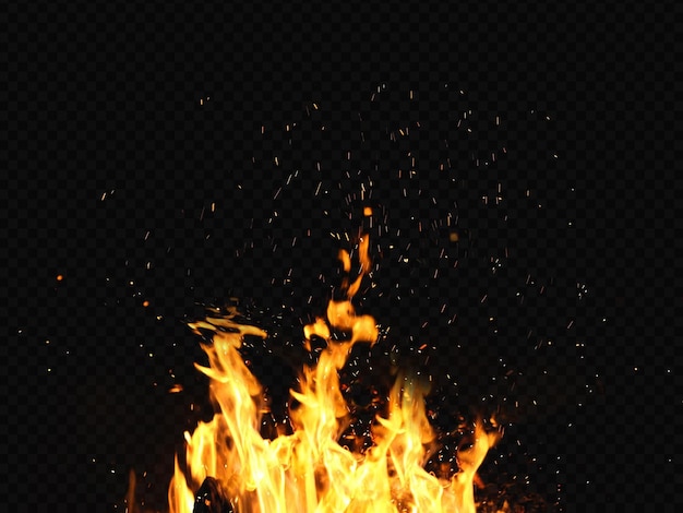 PSD fire with flames on a black background