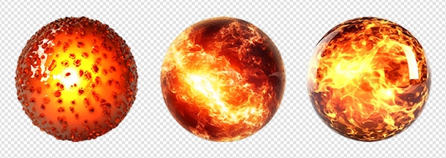 PSD elemento di palla di fuoco isolato su uno sfondo trasparente