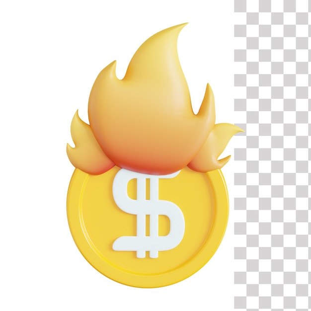 A fireball with a dollar sign in the middle