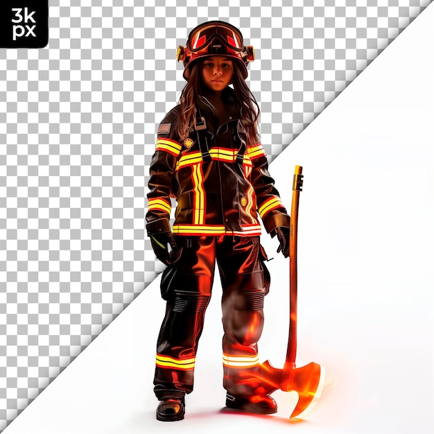 PSD a firefighter with a firefighter uniform on