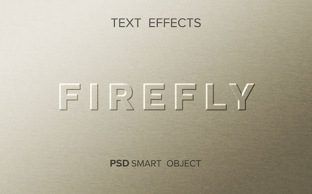 PSD firefly text effect mockup