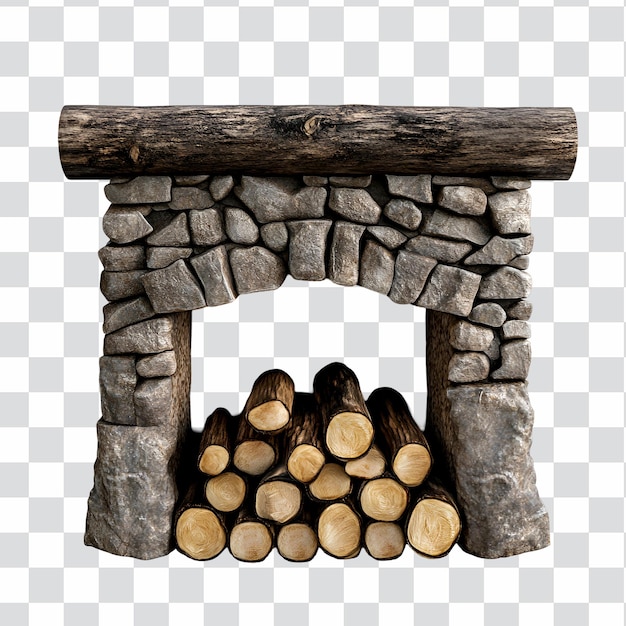 fireplace firewood on transparent background