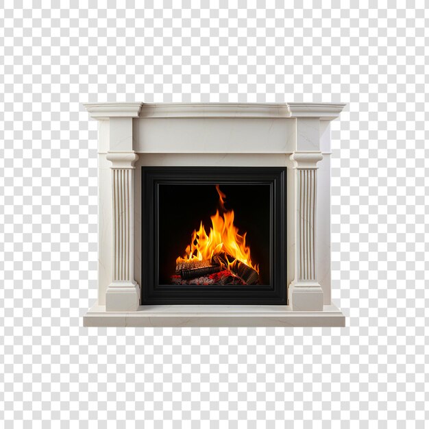 PSD fireplace isolated on transparent background