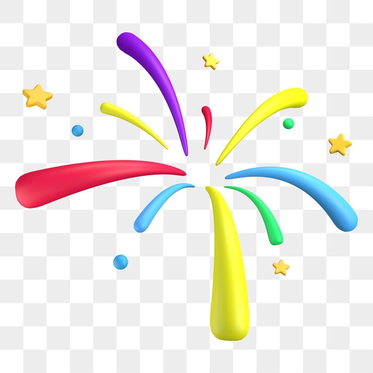 불꽃 놀이 3D 렌더링 그림 격리 된 투명 배경