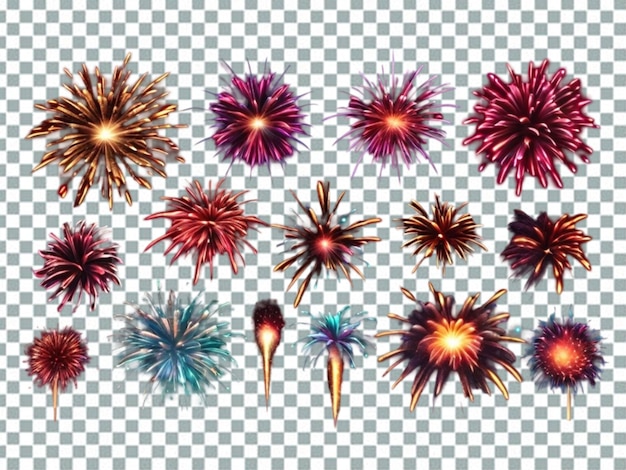 PSD firework pictograms black background