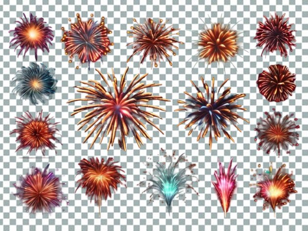 PSD firework pictograms black background