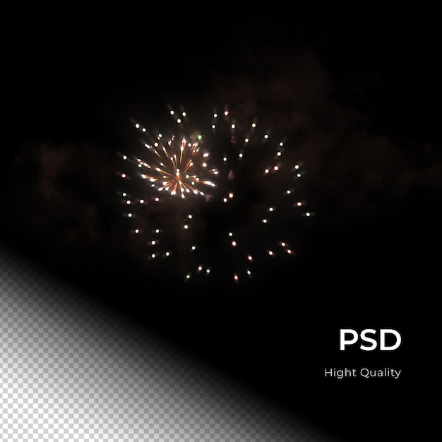 Festa di celebrazione di fuochi d'artificio felice anno nuovo png psd transfarent background