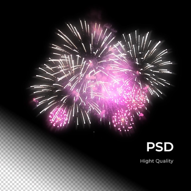 PSD fireworks celebration party happy new years png psd transfarent background