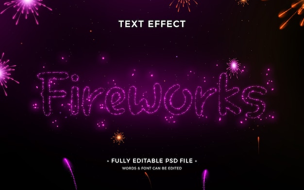 PSD fireworks and celebration text effect