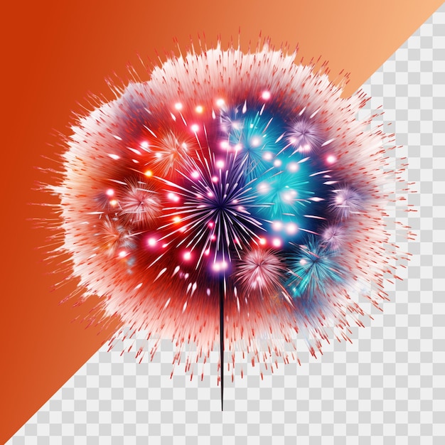 PSD fireworks on isolated on transparent background