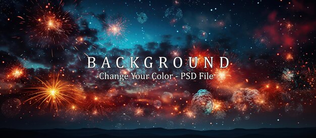 PSD fireworks in the night sky