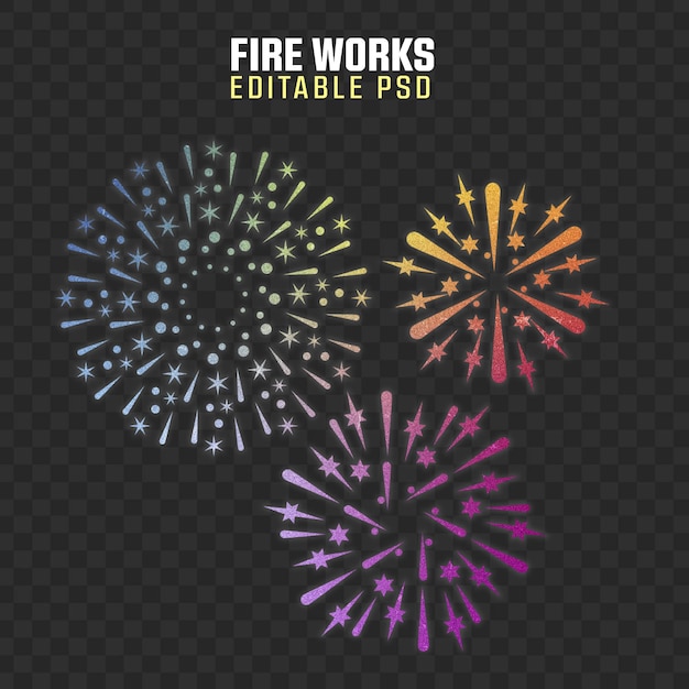 Fireworks PSD Elegantny projekt dekoracyjny dla projektów świątecznych