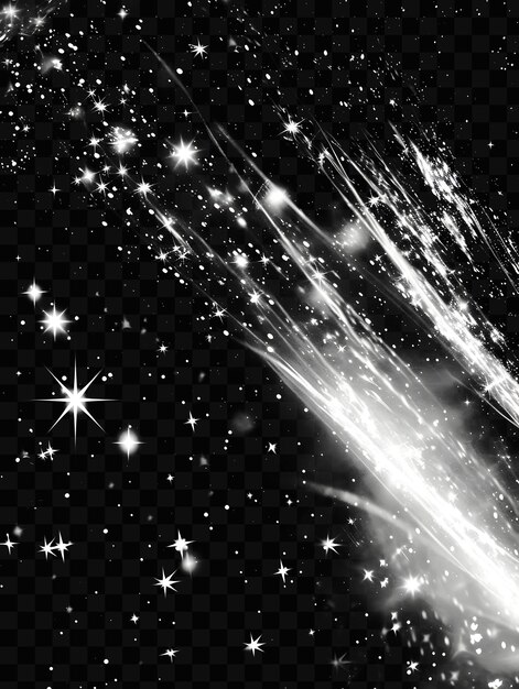 PSD fireworks in the sky with stars and sparkles