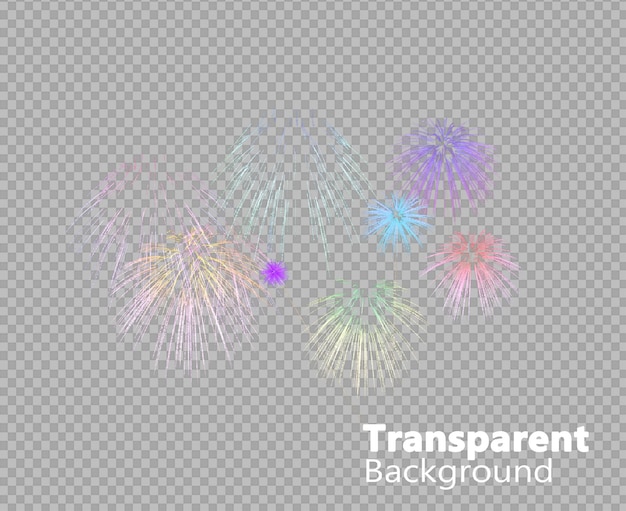 PSD fuochi d'artificio su sfondo trasparente
