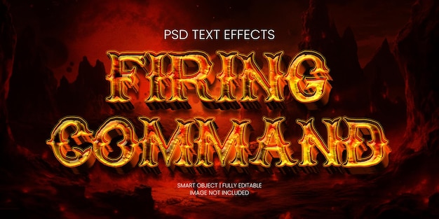 PSD firing command text effect