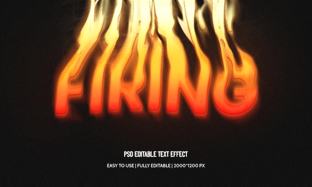 PSD firing editable 3d text style effect