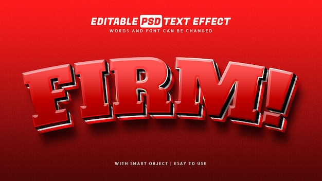 Firm red 3d style text effect