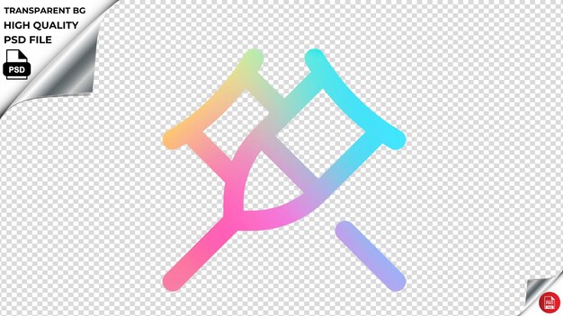 PSD firrcrutches vector icon rainbow colorful psd transparent