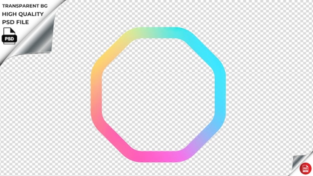 PSD firroctagon vector icon rainbow colorful psd transparent